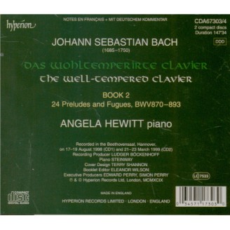 BACH - Hewitt - Le clavier bien tempéré, Livre 2 BWV 870-893..